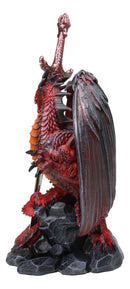Red Lava Volcano Rock Widow Blade Dragon Figurine With Letter Opener Sword