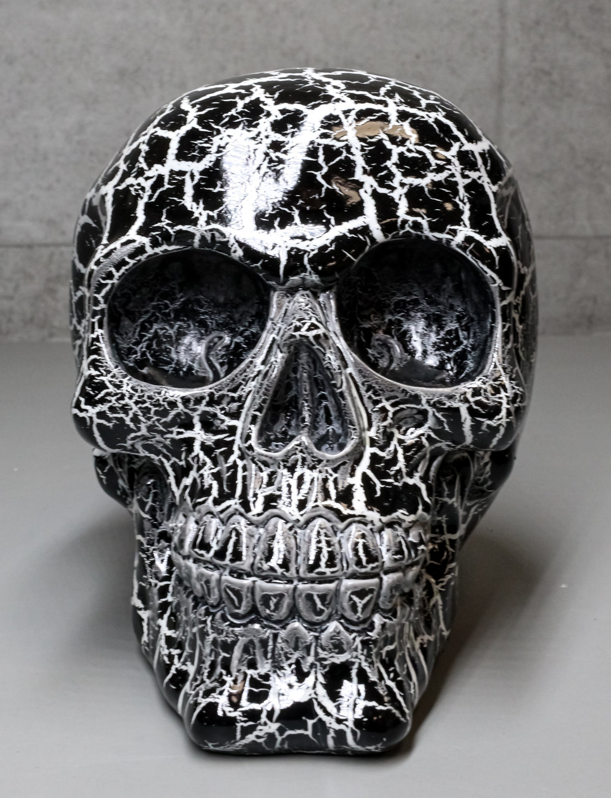 God of Lightning Thunder Bolt Punk Rock Black Skull Figurine Ossuary Macabre Art