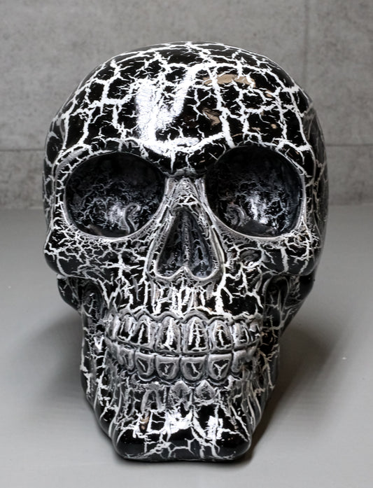 God of Lightning Thunder Bolt Punk Rock Black Skull Figurine Ossuary Macabre Art