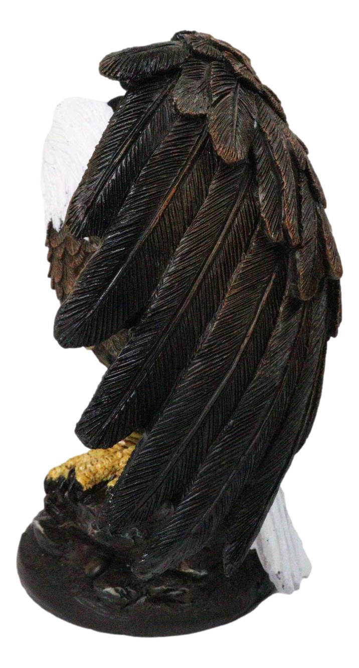 Patriotic American Bald Eagle Figurine With Wings Spread Wildlife Sculpture