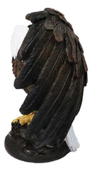 Patriotic American Bald Eagle Figurine With Wings Spread Wildlife Sculpture