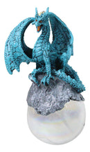 Ruth Thompson Blue Riptide Dragon On Pearl Glass Ball Ornament Figurine 5"H