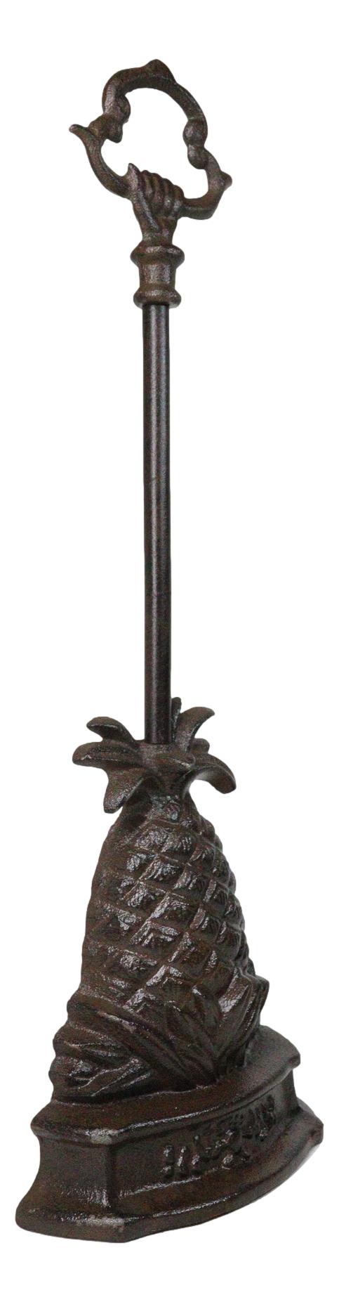 Rustic Cast Iron Tropical Pineapple Door Stop Or Porter With Long Handle