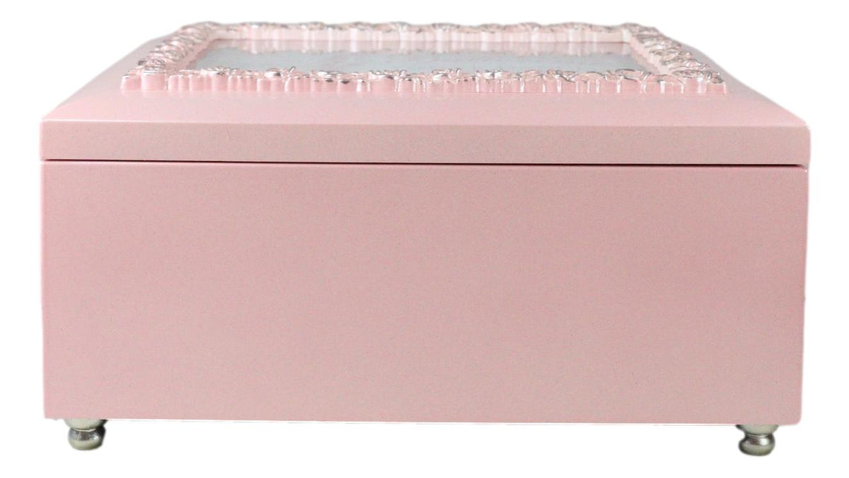 Forever In Our Hearts Dancing Ballerina Pink Floral Wooden Trinket Musical Box