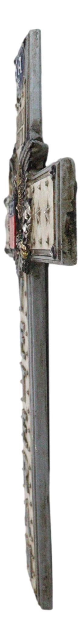 Western USA Proudly Served Flag American Great Seal Eagle Veteran Wall Cross - Ebros Gift