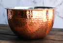 Set Of 3 Round Hammered Stainless Steel Serving Or Mixing Bowls Copper Finish