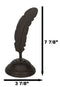Rustic Cast Iron Brutalist Indian Eagle Feather On Ink Base Paperweight Figurine