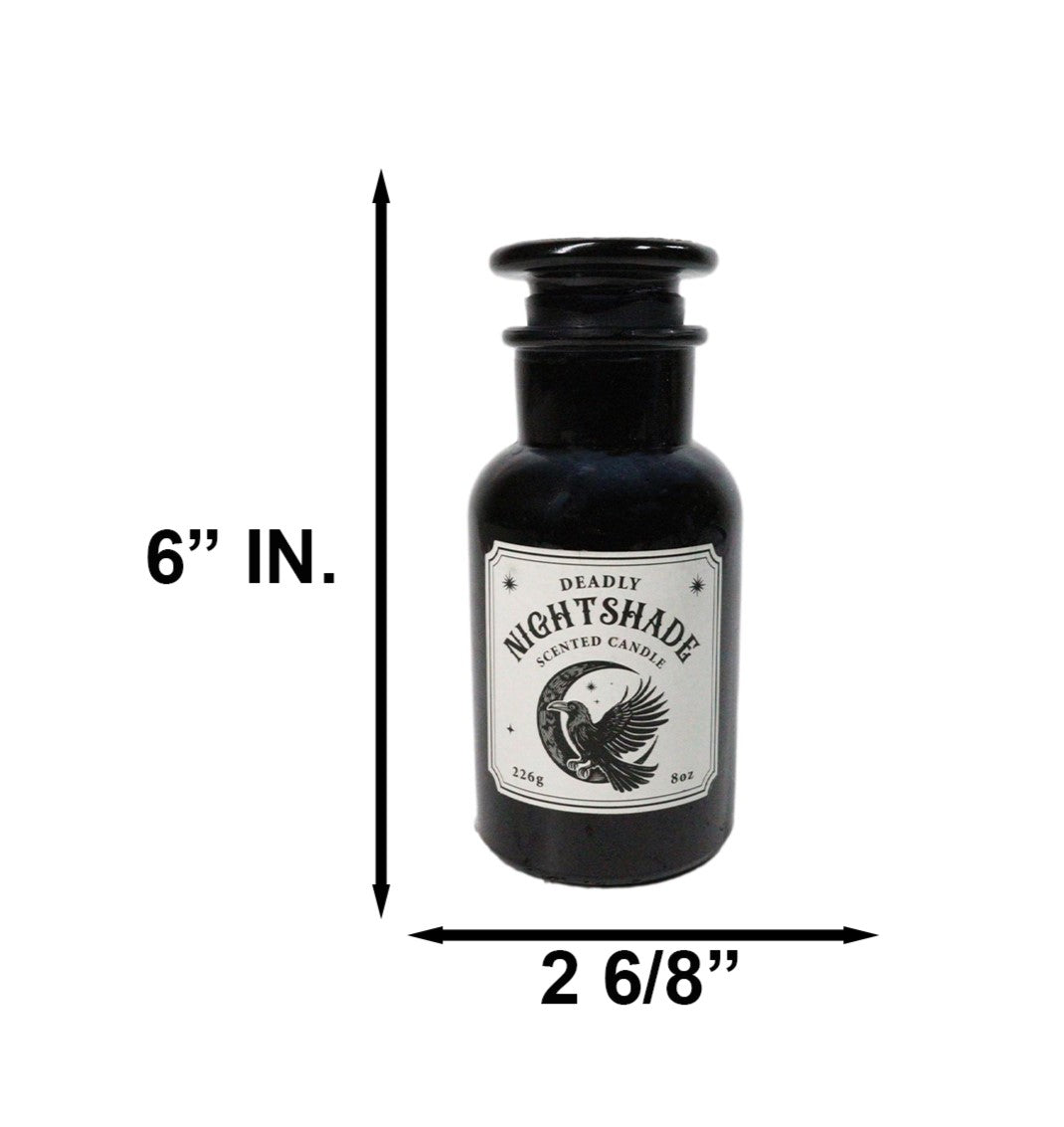 Ebros Wicca Mystic Raven Deadly Nightshade Scented Apothecary Jar Candle 8 Oz