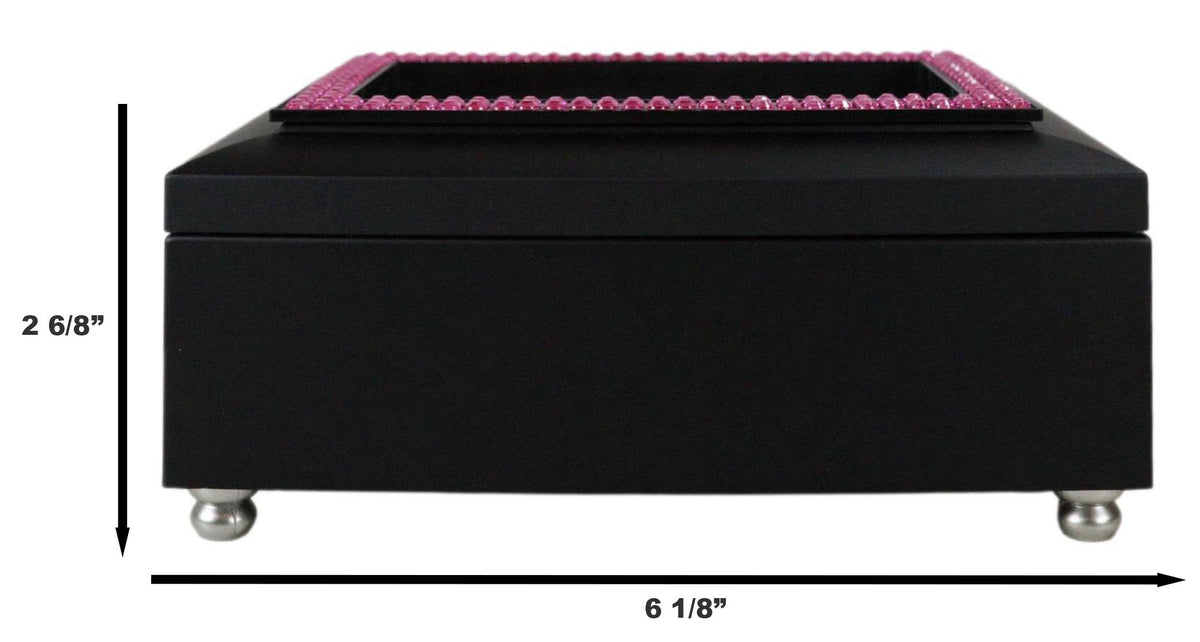 October Month Opal Birthstone Elegance And Warmth Black Musical Trinket Box