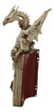 Gothic Skeleton Dragon On Spell Book Of The Dead Skulls And Bone Hands Figurine
