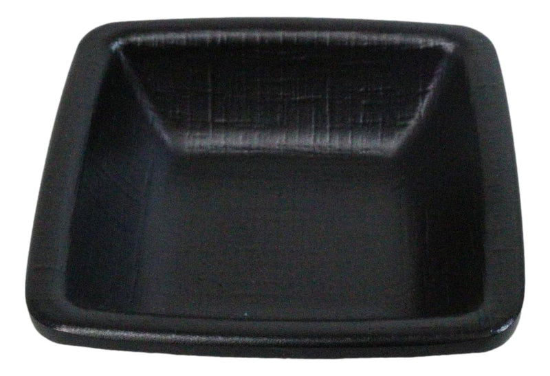 Pack Of 6 Square Black Silk Melamine Condiments Sauce Dipping Bowl or Dishes