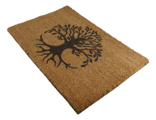 Tree Of Life Eden With Dendritic Roots Coir Coconut Fiber Floor Mat Doormat - Ebros Gift
