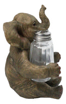 Safari Jungle Wildlife Whimsical Elephant Figurine Salt & Pepper Shakers Holder
