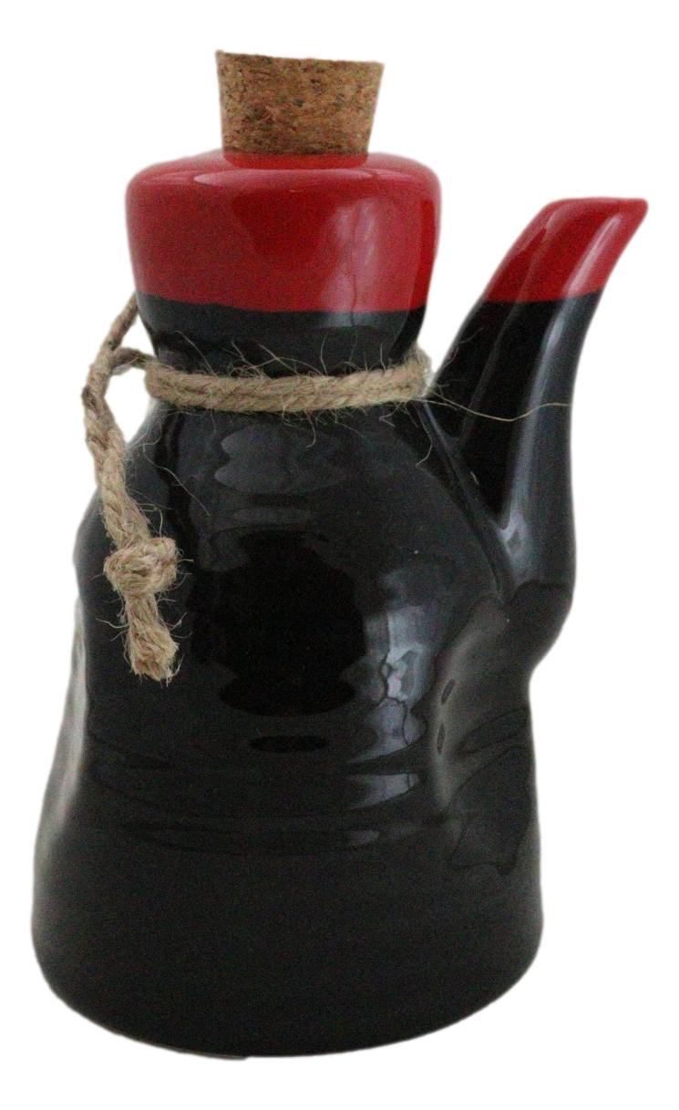 Pack of 6 Porcelain Calligraphy Soy Sauce Vinegar Condiment Dispenser Flask 7oz