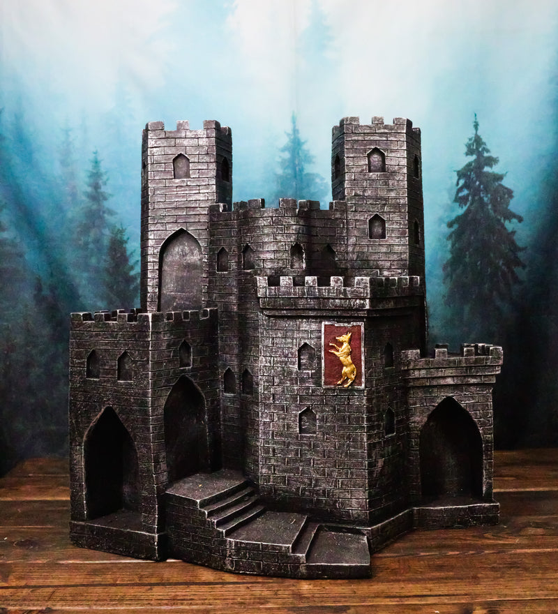 Ebros Castle Fortress Display Stand Figure For Miniature Knights (Display Only)