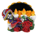 Sugar Skull Day Of The Dead Gothic Rose Lady Catrina Napkin Holder Figurine