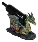 Voyage Of The Purple Iridescent Crystal Rainbow Dragon Wine Holder Statue 12"L