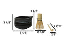 Black And Grey Charcoal Ceramic Japanese Matcha Green Tea Bowl Whisk & Scoop Set