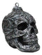 Set of 4 Day Of The Dead Faux Gunmetal Silver Tribal Tattoo Skull Tree Ornaments