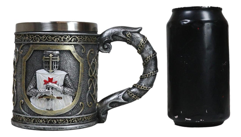 Scroll Patterned Coat Of Arms Medieval Templar Crusader Knight Tankard Mug 15oz