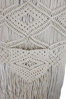 Boho Hand Woven Cotton Macrame Tapestry With Center Pocket & Tassels Wall Decor