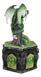 Fantasy Four Seasons Summer Friendship Fairy With Dragon Decorative Box Figurine