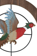 Rustic Pheasant Bird Hunting in Scope Crosshairs Hunting MDF Wood Wall Decor