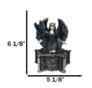 Gothic Fairy Queen With Raven Crow On Pentagram Star Decorative Box Figurine