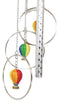 Colorful Hot Air Balloons Aircraft With Wicker Baskets Wind Chime Figurine