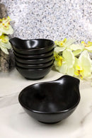 Pack Of 6 Black Kokuyo Minimalist Small Ponzu Tonsui Salad Bowls With Handle 5oz