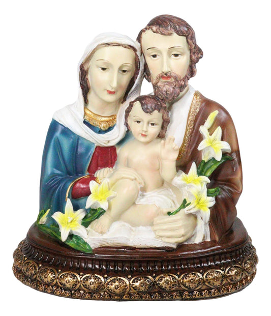 Holy Family Mother Mary Joseph And Jesus On Vatican Plinth Altar Figurine