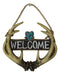 Set of 2 Rustic Western Deer Antlers Blessed And Welcome Wall Signs Ornaments