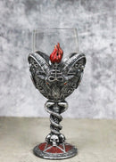 Occultic Sabbatic Goat Baphomet With Pentagram Wine Glass Goblet Drink Beverage Chalice