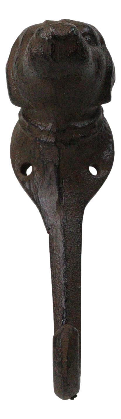 Pack Of 2 Cast Iron Rustic Canine Pet Pal Dog Wall Coat Keys Hook Sculptures