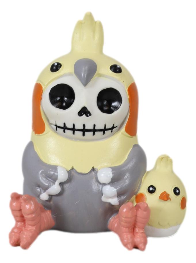 Furrybones Cheeky The Chicken Hen With Chick In Egg Skeleton Furry Bone Figurine