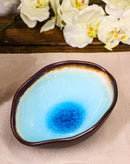 Pack Of 6 Blue Aozora Kannyu Porcelain Irregular Shaped Small Rice Bowls 10oz