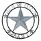 Large 24"D Rustic Western Star God Bless Texas Galvanized Metal Wall Circle Sign