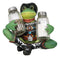 Cowboy Toad Frog With Hat Boots And Southwest Serape Salt Pepper Shakers Holder