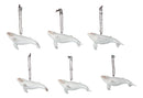 Set Of 6 Antique White Humpback Whales Ocean Marine Wall Decor Tree Ornaments