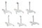 Set Of 6 Antique White Humpback Whales Ocean Marine Wall Decor Tree Ornaments