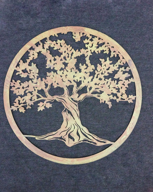 Green 24"D Oversized Celtic Tree of Life Medallion Metal Wall Circle Plaque