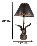 Patriotic Bald Eagle With American Flag Star Memorial Table Lamp Sculpture