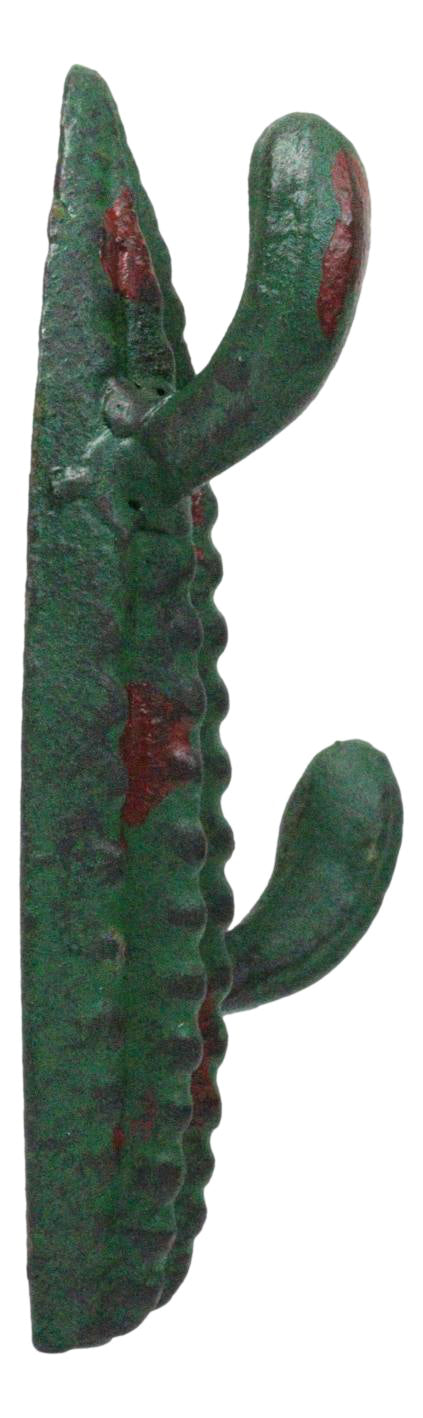 Pack Of 2 Cast Iron Rustic Southwestern Desert Cactus 2-Pegs Double Wall Hook