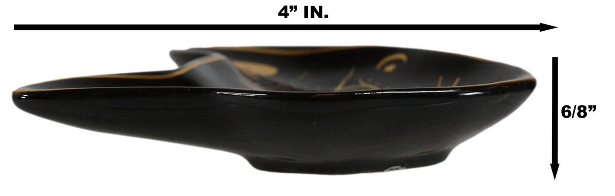 Wicca Astrology Witchcraft Mystic Mog Black Feline Cat Trinket Jewelry Dish - Ebros Gift