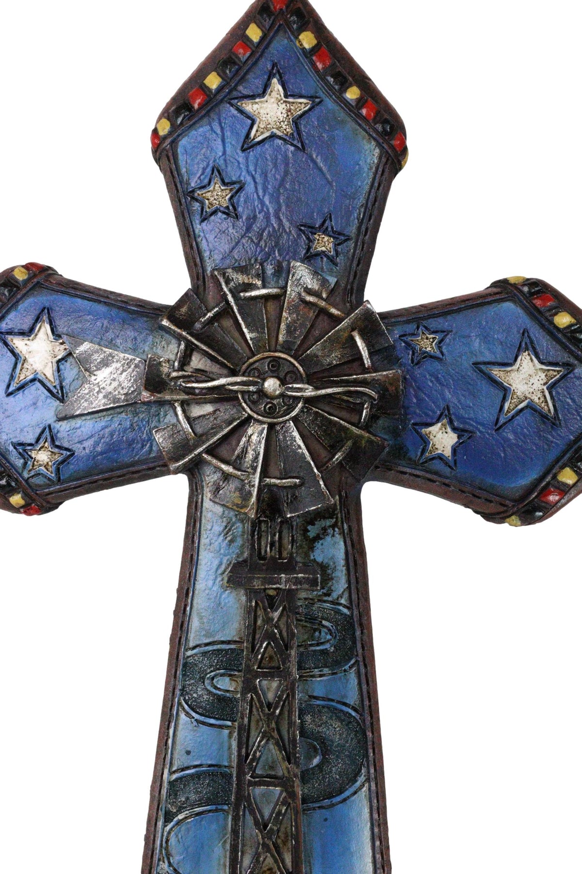 Rustic Country Windmill By Cottage Barn Home With Starry Night Skies Wall Cross
