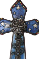 Rustic Country Windmill By Cottage Barn Home With Starry Night Skies Wall Cross