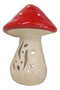 Whimsical Cottage Magic Red Toadstool Mushroom Ceramic Votive Candle Holder