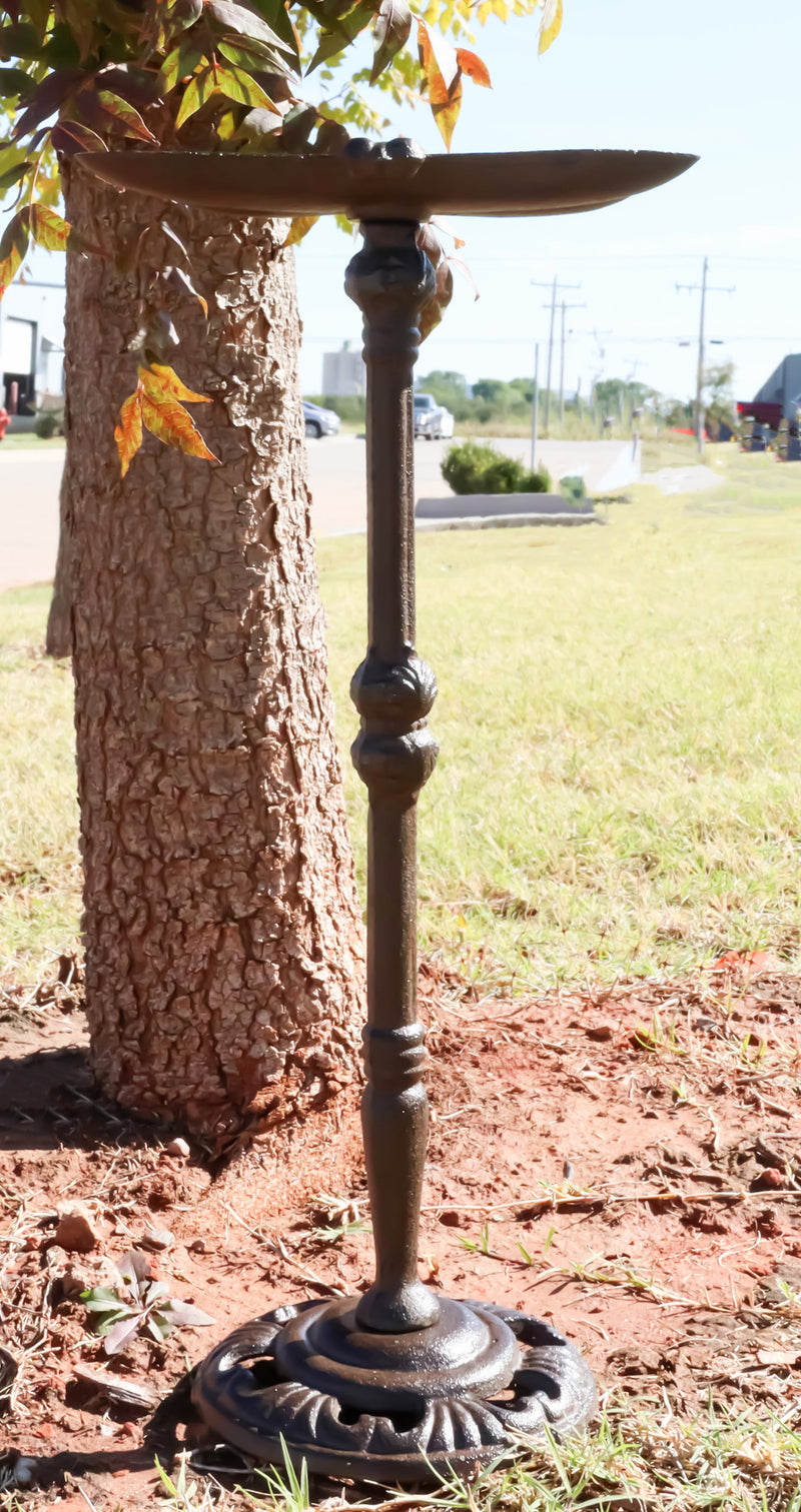 Cast Iron Rustic Cottage Whimsical Garden Dragonfly Bird Feeder Bath Statue