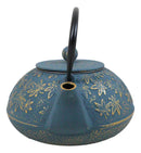 Traditional Oriental Tetsubin Maple Leaves Momiji Design Cast Iron Teapot 40oz