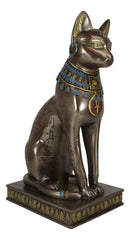 Ancient Egyptian Sitting Cat Bastet Statue 12.5"H Goddess Of The Home And Women